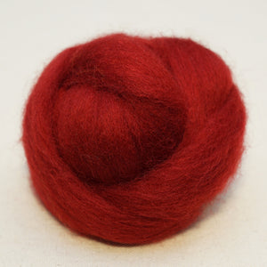 Cherry red Corriedale Wool Roving