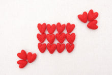 Load image into Gallery viewer, mini red felt hearts, needle felted hearts
