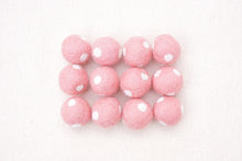 Load image into Gallery viewer, polka dot felt balls pink with white dots