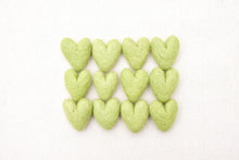 Load image into Gallery viewer, Green felt hearts