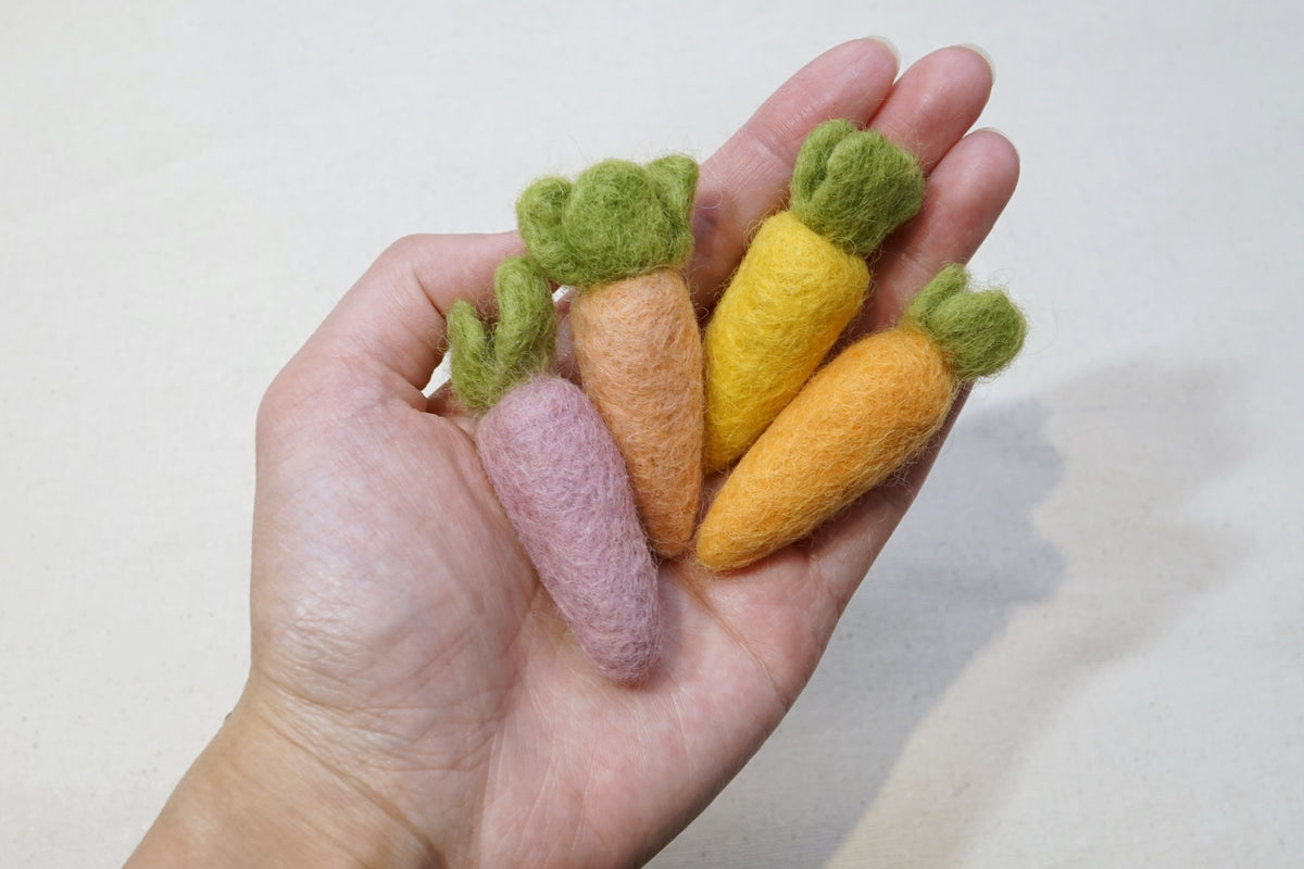 Small Felt Rainbow Carrots Canadian Felt Shop