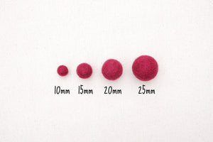 Terracotta Brown Wool Felt Balls - 10mm, 20mm, 25mm
