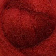 Load image into Gallery viewer, Cherry  red Corriedale Wool Roving