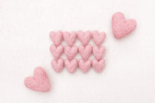 Load image into Gallery viewer, mini pink felt hearts, needle felted hearts