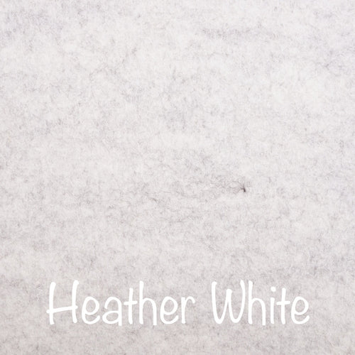 heather white 100% wool felt