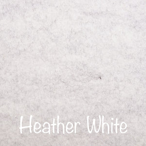 heather white 100% wool felt