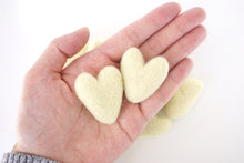 Load image into Gallery viewer, Light Yellow Felt Hearts