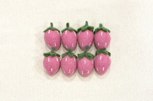 Felt Strawberries (large) - Pink
