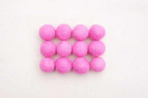 bubble gum pink felt balls