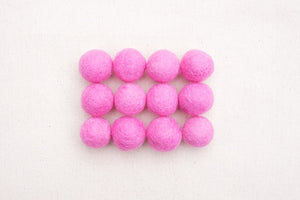 bubble gum pink felt balls