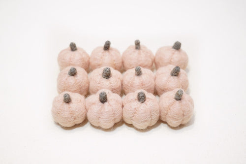 pink needle felted pumpkins no strings