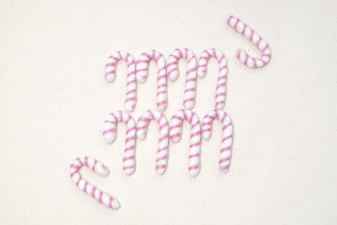 Felt Candy Canes - Pink