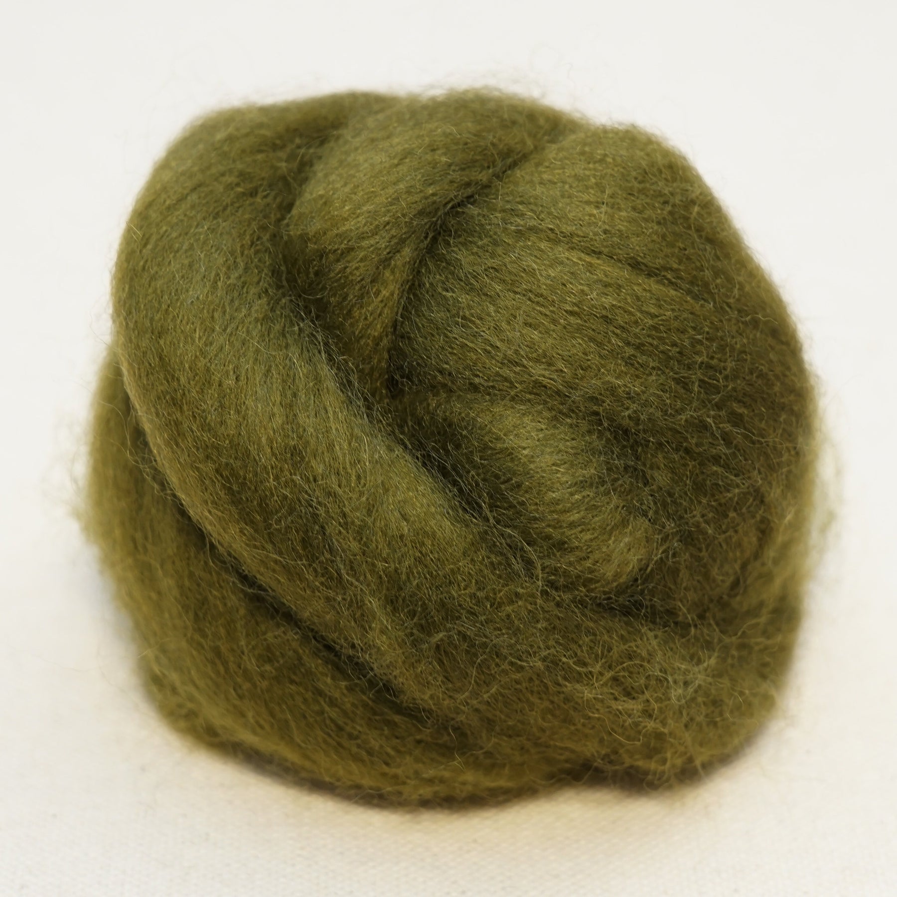 Olive green Corriedale Wool Roving