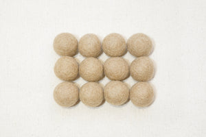 Almond Wool Felt Balls - 10mm, 20mm, 25mm