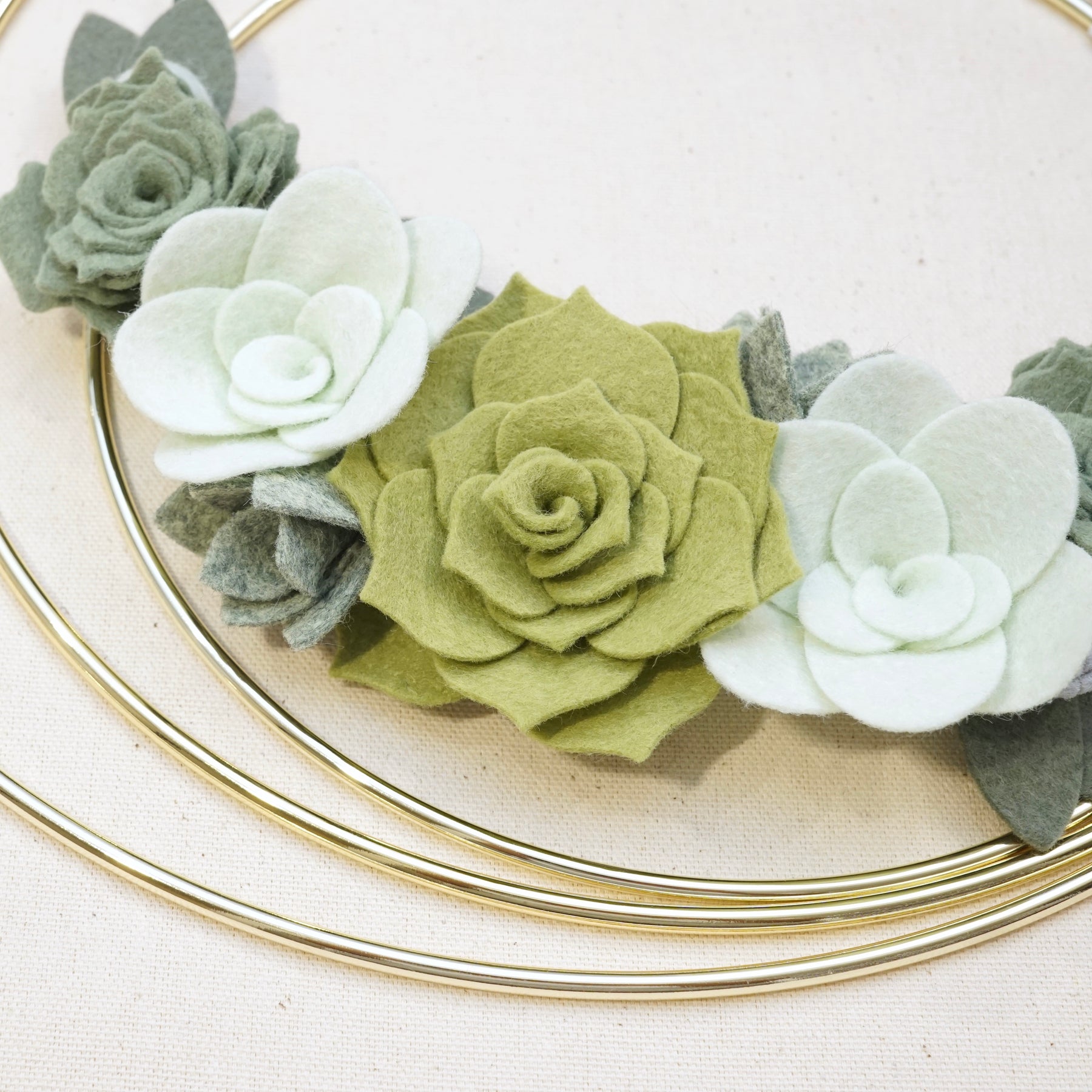 felt succulent wreath