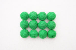 Emerald Wool Felt Balls - 10mm, 20mm, 25mm