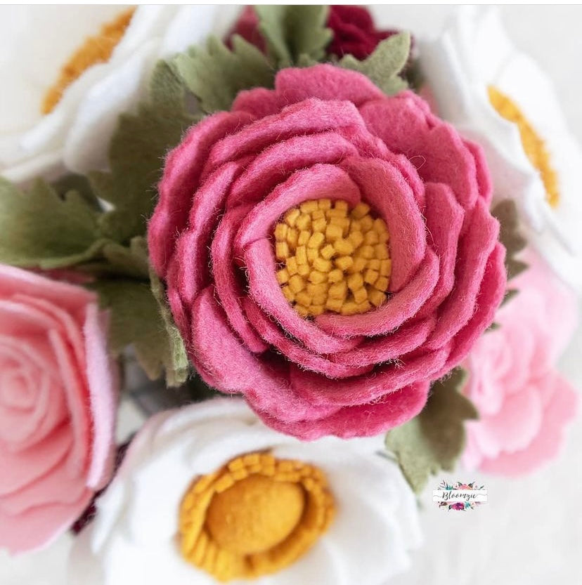 English Rose Wool Blend Felt