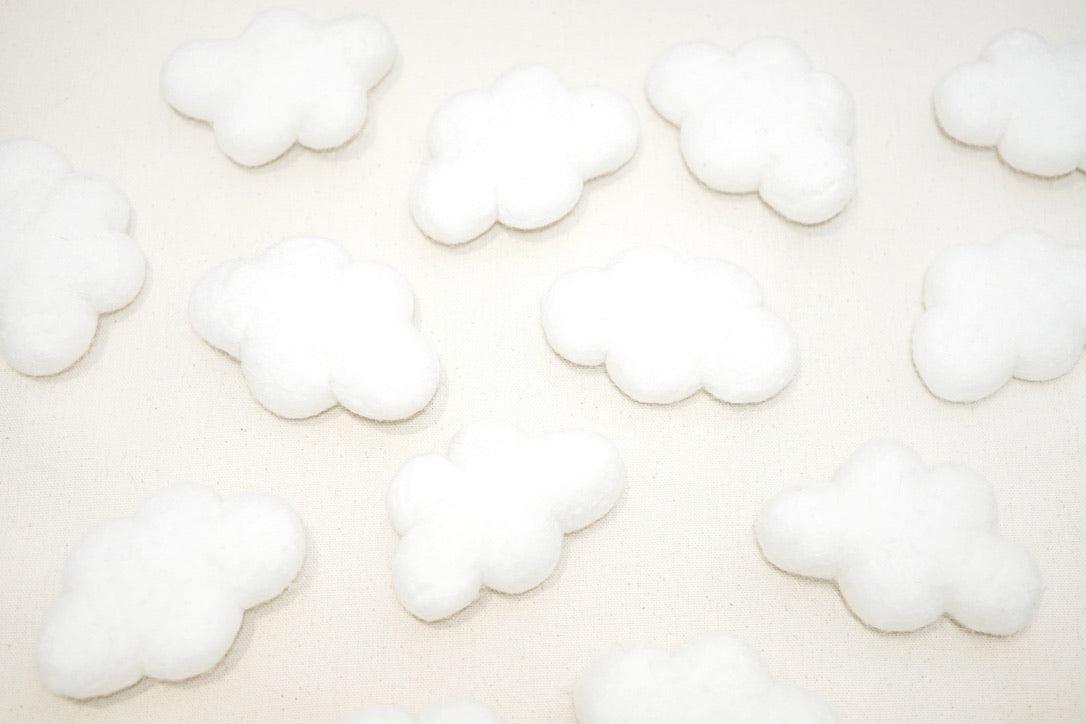 needle felted clouds