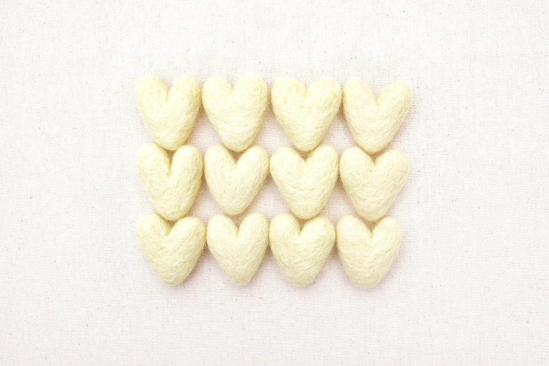 yellow felt hearts