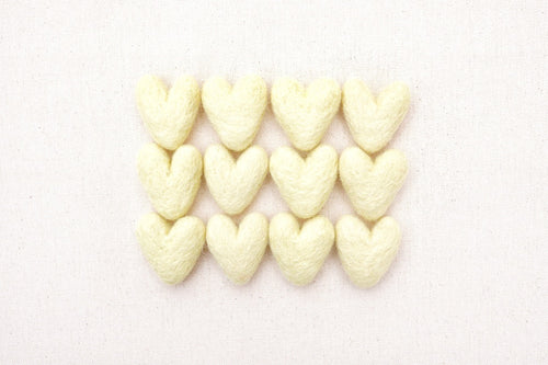 yellow felt hearts