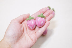 Felt Strawberries (small) - Pink