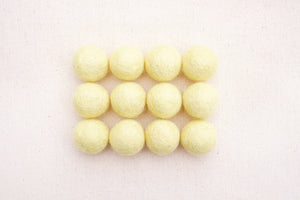 Light Yellow Wool Felt Balls - 10mm, 20mm, 25mm