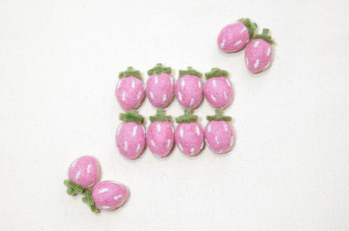 Felt Strawberries (small) - Pink