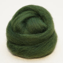 Load image into Gallery viewer, Meadows green Corriedale Wool Roving