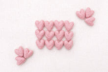 Load image into Gallery viewer, mini tiny dusty pink felt hearts, needle felted hearts