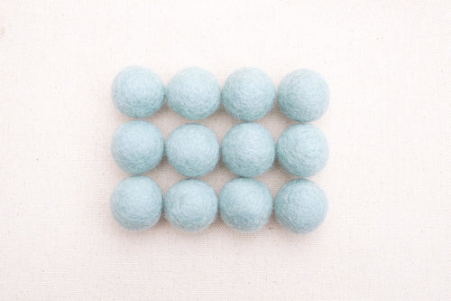 Baby Blue Wool Felt Balls - 10mm, 25mm (Discontinued - 50% discount applied at checkout)