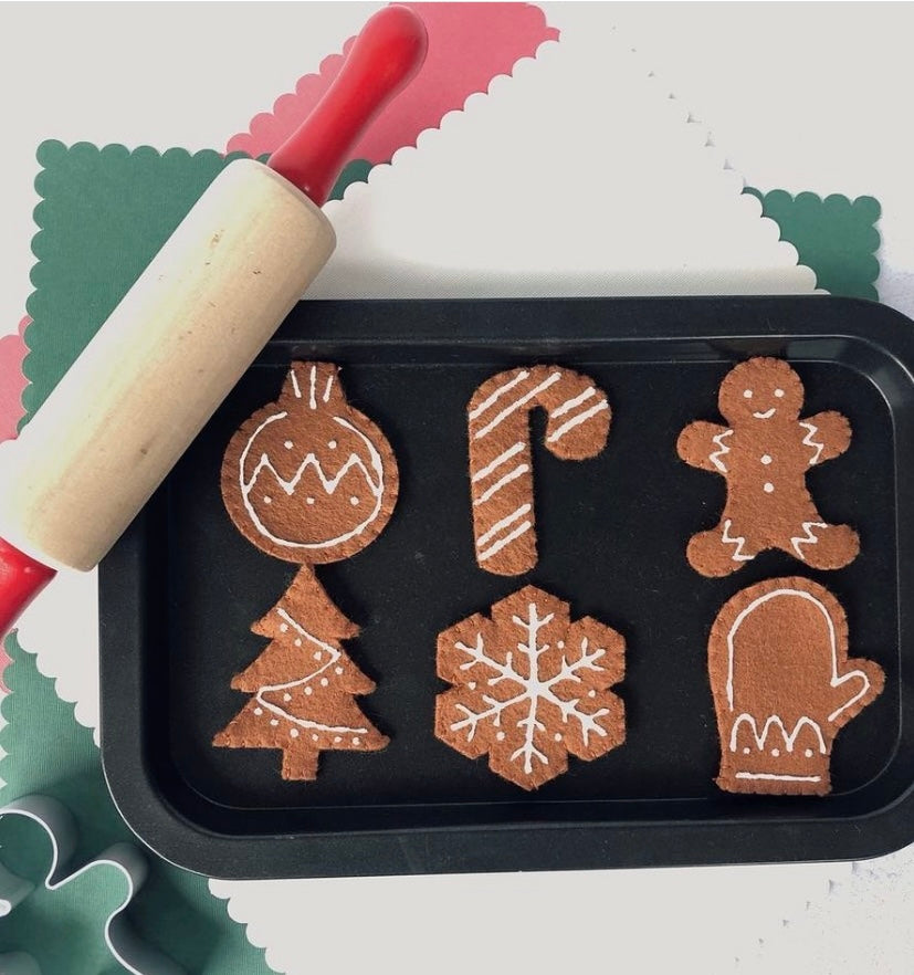 felt gingerbread cookies