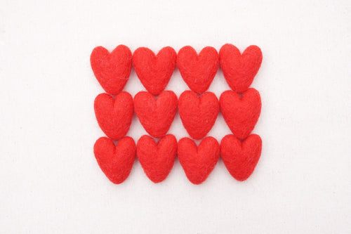 red felt hearts