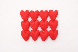 red felt hearts