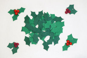 felt holly leaf die cuts