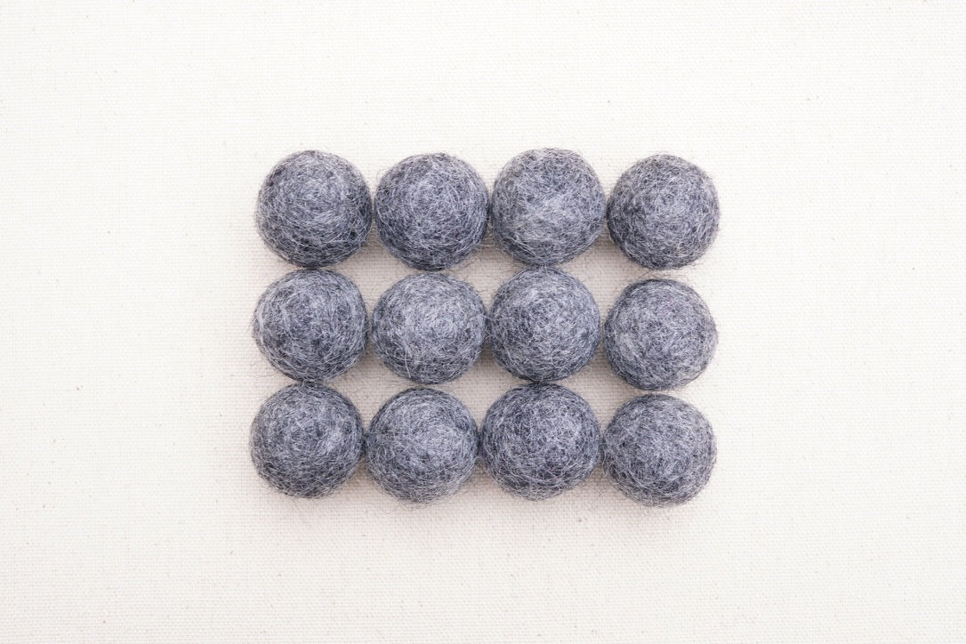charcoal wool felt balls