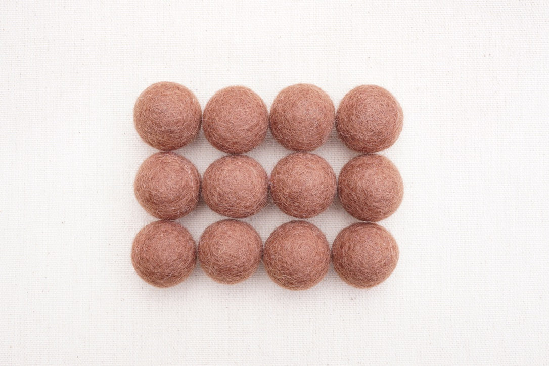 brown wool felt balls