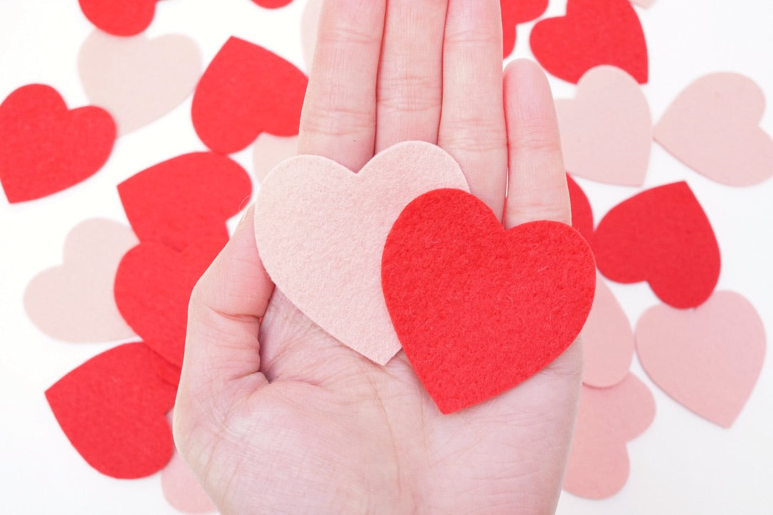 felt hearts