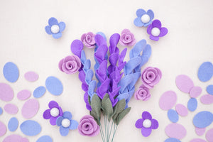 oval die cuts felt lavender felt flowers