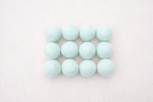 Mint Wool Felt Balls - 10mm, 20mm, 25mm