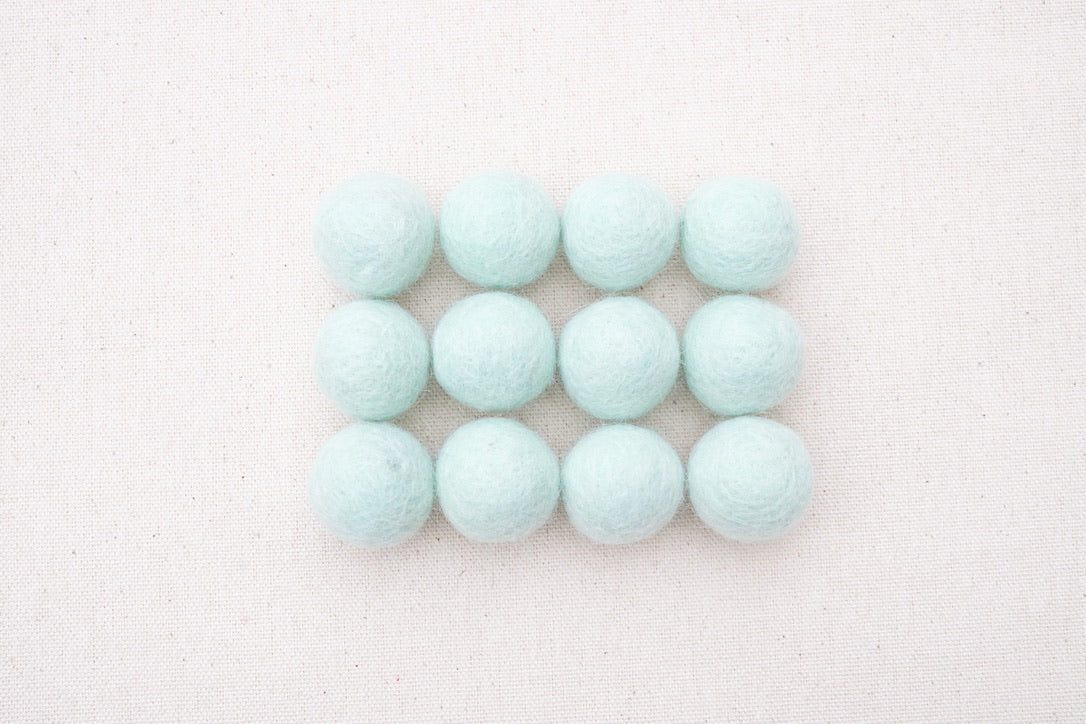 Mint Wool Felt Balls - 10mm, 20mm, 25mm, 30mm