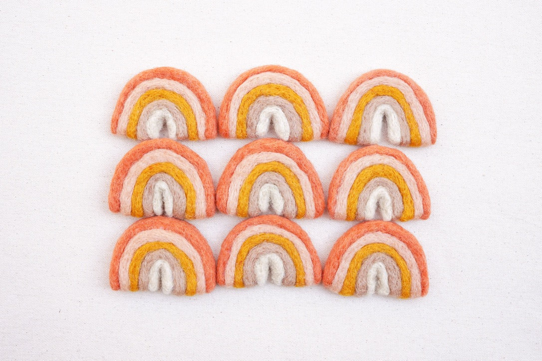 neutral felt rainbows
