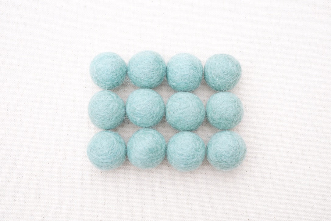Sea Glass Wool Felt Balls - 10mm, 20mm, 25mm
