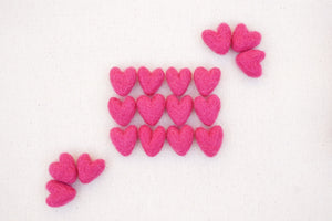 Wild Rose Mini Felt Hearts