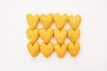 Load image into Gallery viewer, marigold felt hearts, needle felted hearts