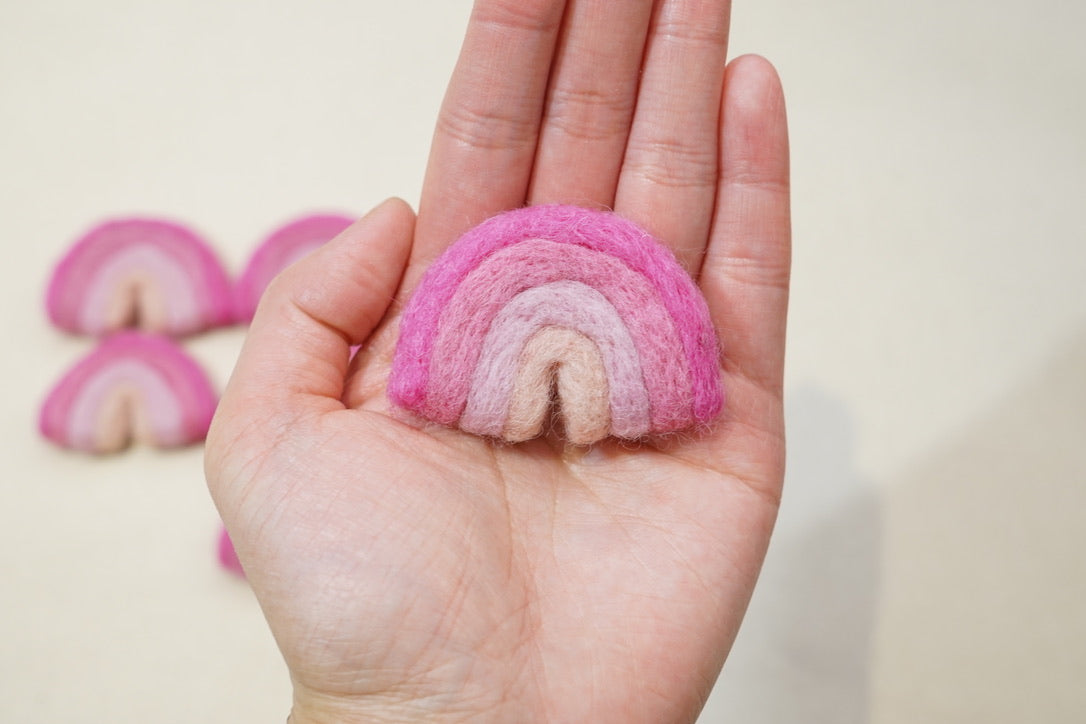 Mini Felt Rainbows - Pink Ombre