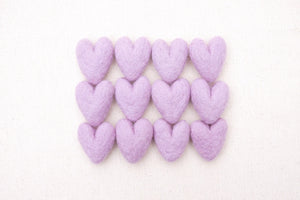 purple felt hearts