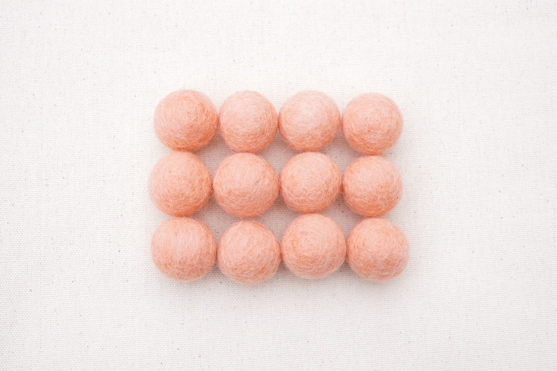 Melon Wool Felt Balls - 10mm, 20mm, 25mm