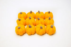 needle felted pumpkin orange