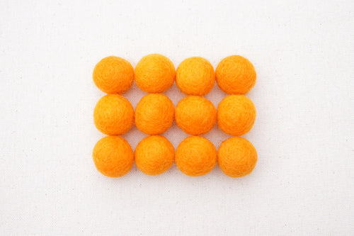 Pumpkin Wool Felt Balls - 10mm, 20mm, 25mm