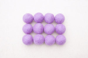 Lavender Wool Felt Balls - 10mm, 20mm, 25mm